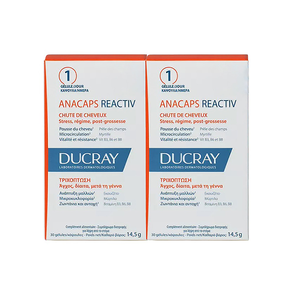 DUCRAY - PROMO PACK 2 TEMAXIA ANACAPS Reactiv Chute de Cheveux - 2x30caps